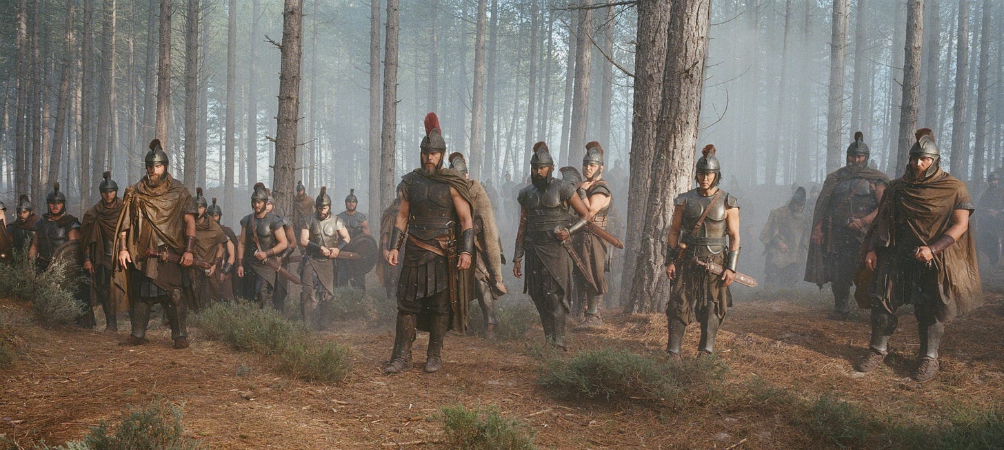Odysseus (Matt Damon) and his crew in The Odyssey. ©Universal Pictures Odysseus (Matt Damon) and his crew in The Odyssey. ©Universal Pictures