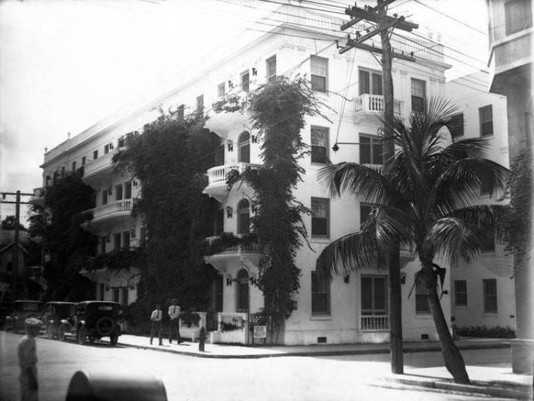 Clyde Court Apartments in downtown Miami in 1924. Courtesy of Miami-Dade Public Library, Romer Collection. Clyde Court Apartments in downtown Miami in 1924. Courtesy of Miami-Dade Public Library, Romer Collection.