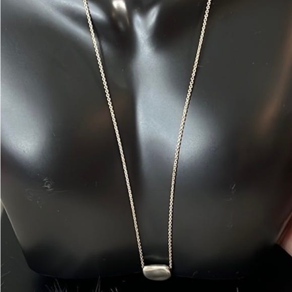 Tiffany & Co. Elsa Peretti Bean Pendant Necklace 925 Silver 30” long chain - Picture 7 of 7