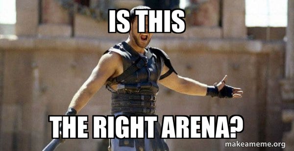 Is this The right arena? - Gladiator (Are You Not Entertained?) Meme Generator Is this The right arena? - Gladiator (Are You Not Entertained?) Meme Generator