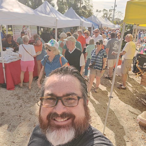 Fantastic food at a well-attended farmers market on West Dearborn in Englewood:Sarasota County:Florida