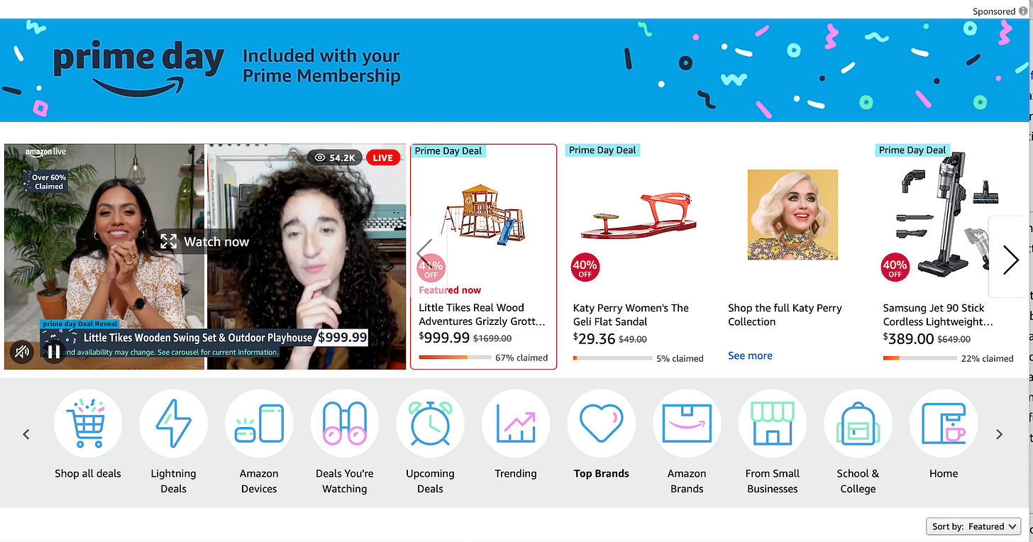 Banner: "prime day” Included with your Prime Membership