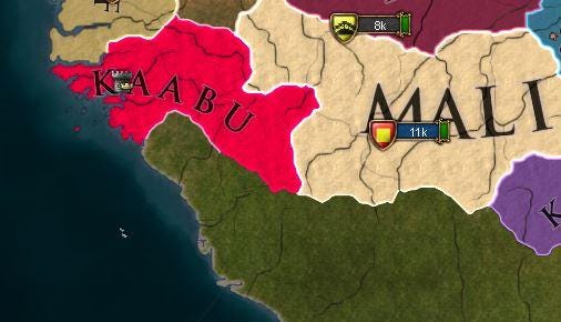 Is Kaabu the only tag with this bright pink? : r/eu4