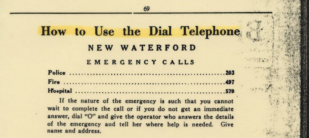 How to use the dial telephone new waterford emergency calls