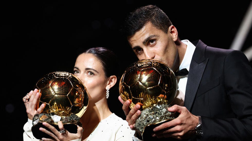 Spaniards Aitana Bonmati, Rodri crowned 2024's best football players at  Ballon d'Or