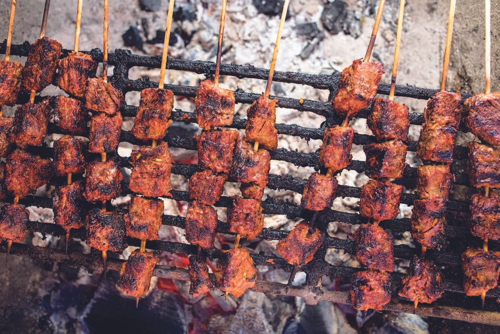 Indonesian Beef Satay with Peanut Sauce