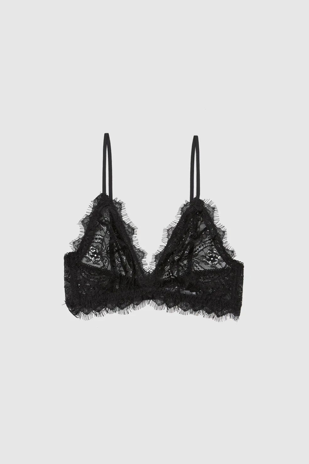 ANINE BING Lace Bra with Trim - Black ANINE BING Lace Bra with Trim - Black