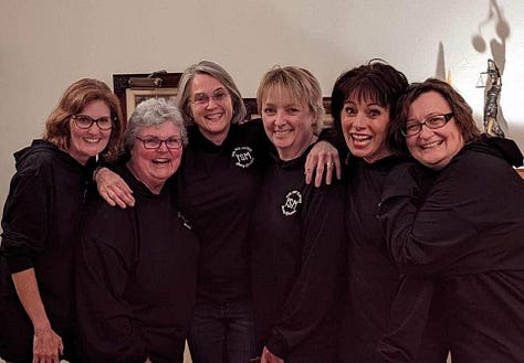 pictures of author with her friends in groups