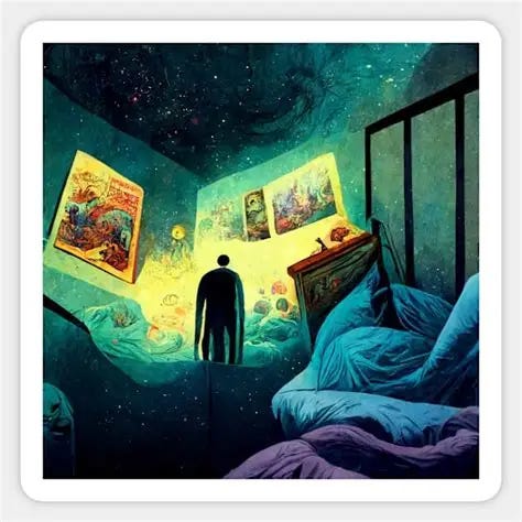 Sleep Paralysis and Lucid Dreaming Beautiful Graphic Illustrations - Retro - Sticker | TeePublic Sleep Paralysis and Lucid Dreaming Beautiful Graphic Illustrations - Retro - Sticker | TeePublic