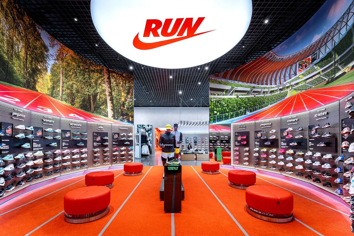 The running shoe area of Nike’s Portland store. (via Nike) The running shoe area of Nike’s Portland store. (via Nike)