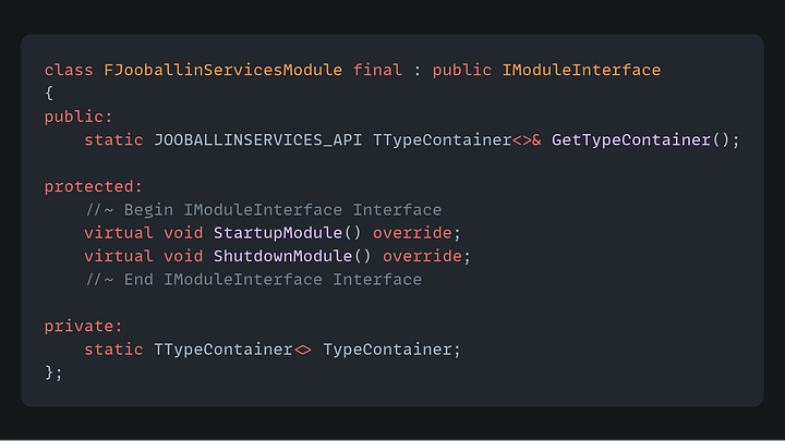 Type Container in a module