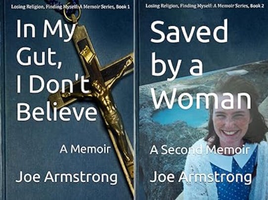 Cover images of both memoirs by Joe Armstrong