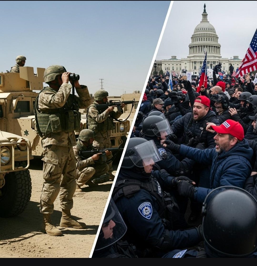 U.S. troops in Iraq, 2003 vs. Capitol Riots, 2021 U.S. troops in Iraq, 2003 vs. Capitol Riots, 2021