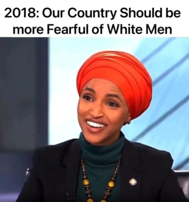 May be an image of 3 people and text that says '2018: Our Country Should be more Fearful of White Men 2020:1 Do,'