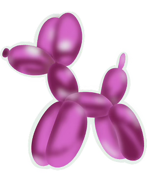 a dimensional and shiny fuchsia balloon dog a dimensional and shiny fuchsia balloon dog