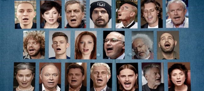 Photos d'identité d'une vingtaine d'opposants politiques russes, de tous âges et genres, animées par lIA pour les faire chanter Photos d'identité d'une vingtaine d'opposants politiques russes, de tous âges et genres, animées par lIA pour les faire chanter