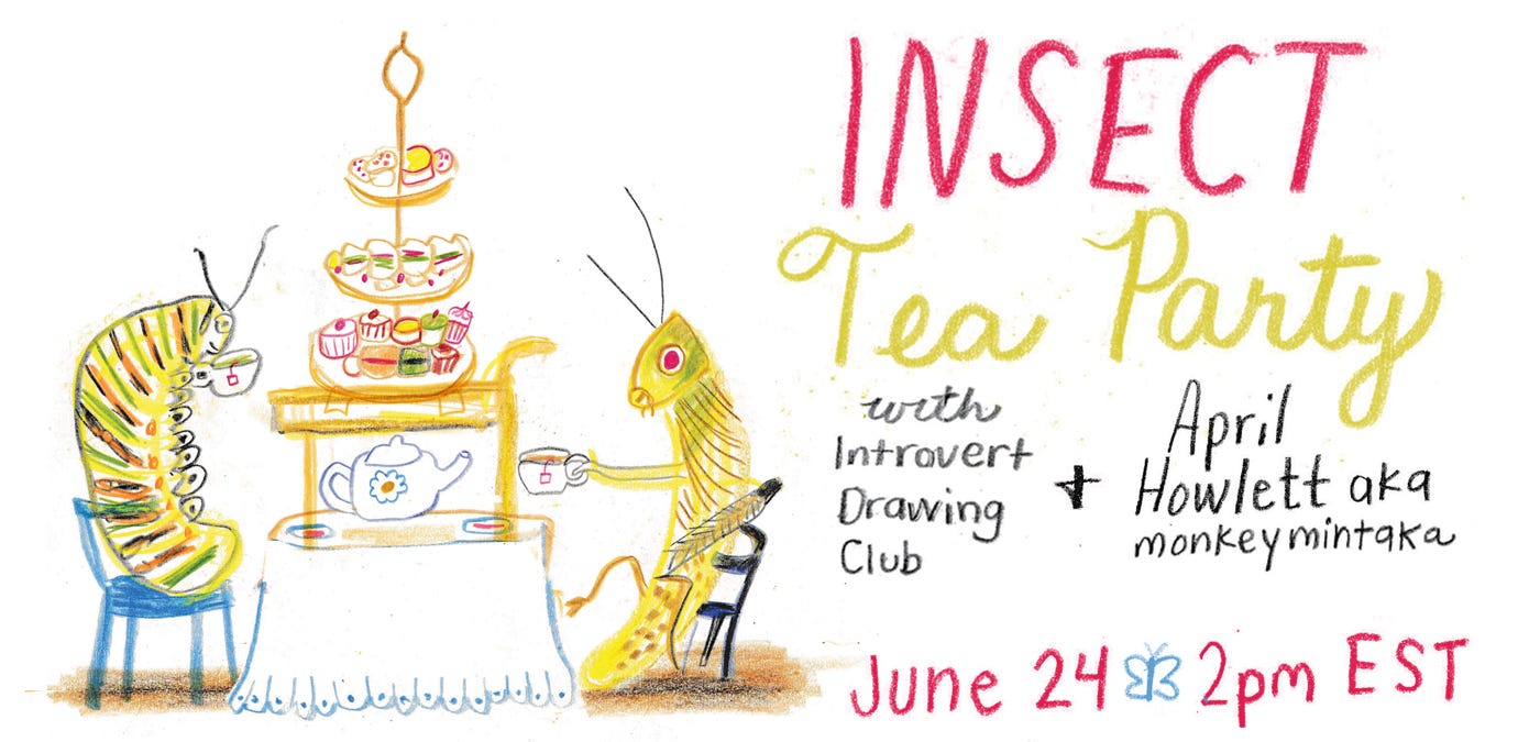 insect tea party invite