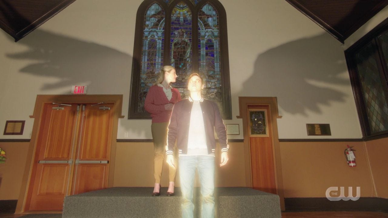 Jack appears at church service as heavenly visage SPN 14.19 Jack appears at church service as heavenly visage SPN 14.19