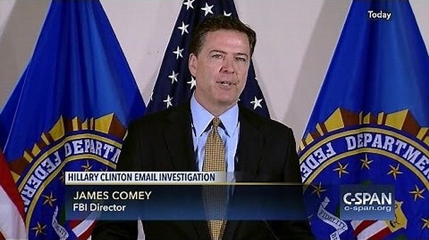 FBI Director James Comey FULL STATEMENT on Hillary Clinton Email Investigation (C-SPAN) FBI Director James Comey FULL STATEMENT on Hillary Clinton Email Investigation (C-SPAN)