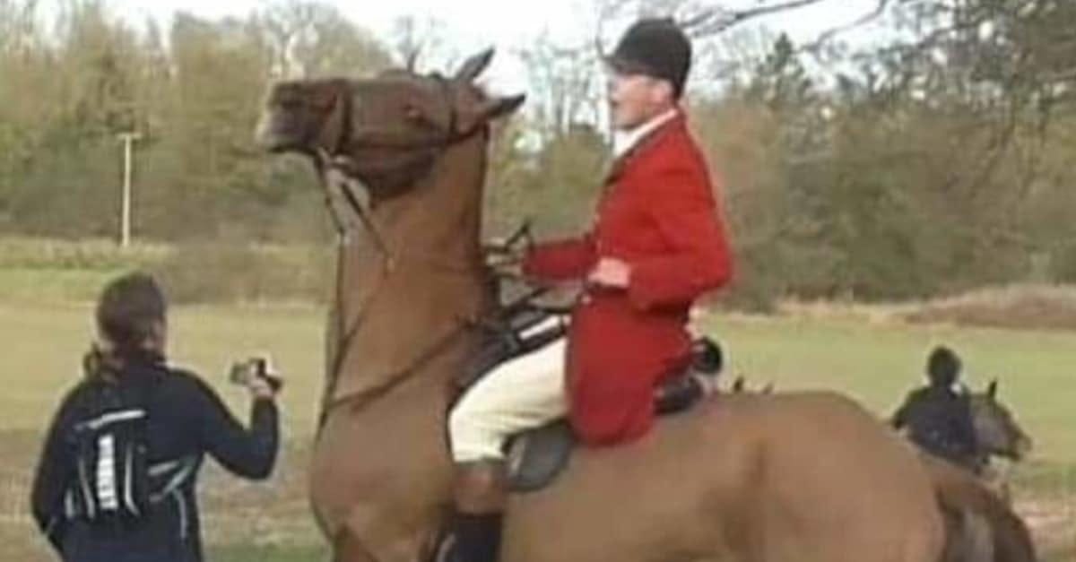 Essex and Suffolk Hunt's Jamie Price tries to prevent a hunt sab from filming a murdered fox Essex and Suffolk Hunt's Jamie Price tries to prevent a hunt sab from filming a murdered fox
