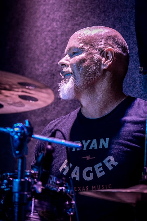 Mike Hardison making the drums tremble