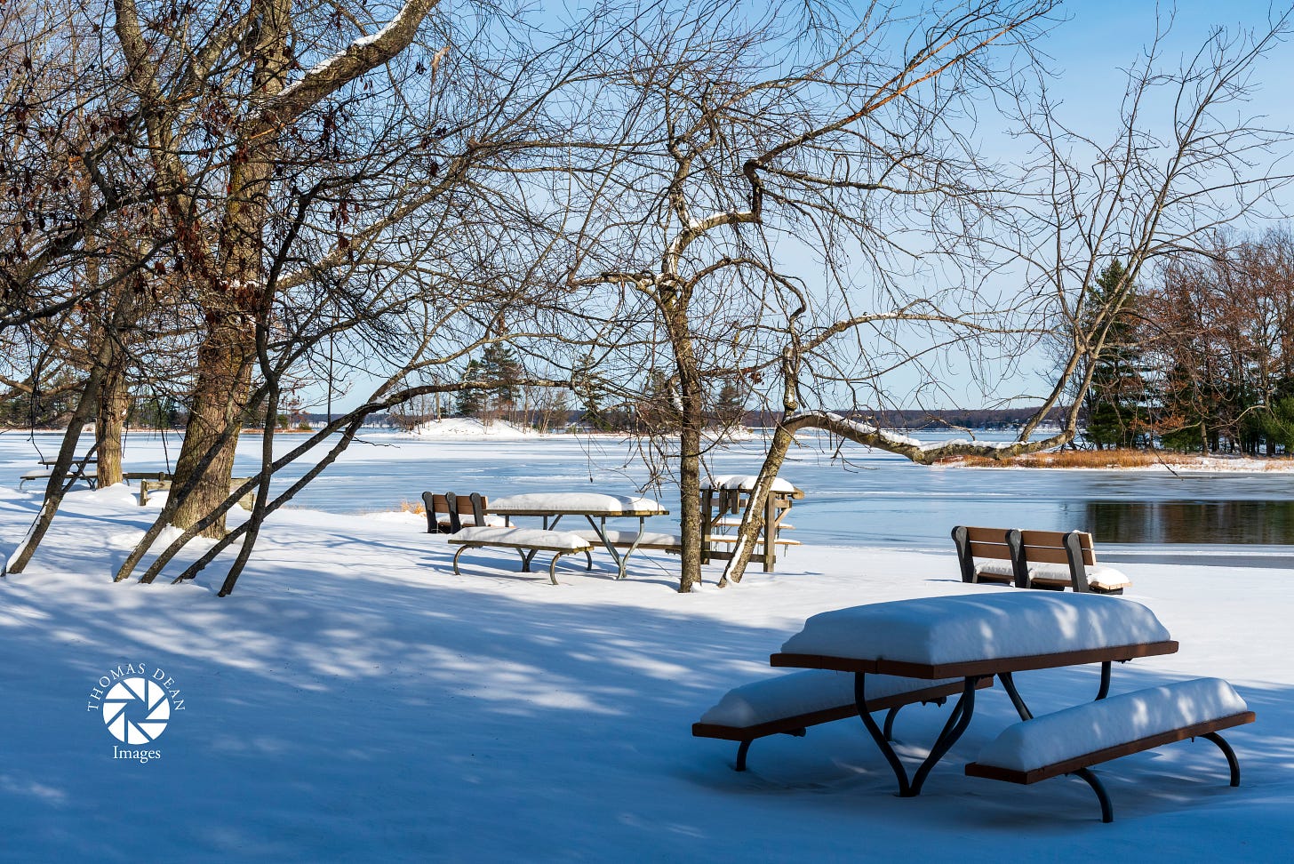 Picnic area at Hamlin Lake.
