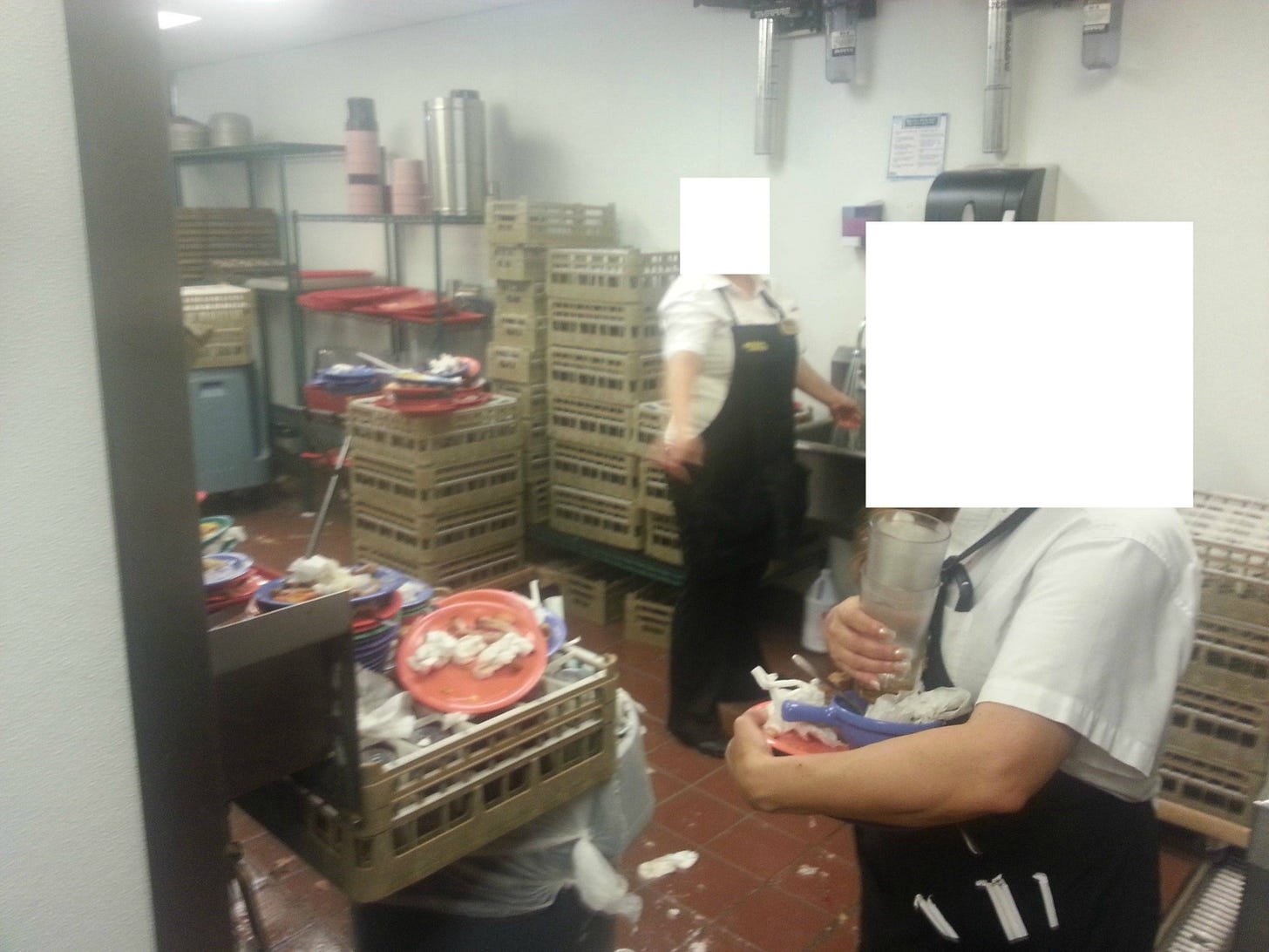 Just an average day for a Golden Corral Employee, best working conditions ever! Just an average day for a Golden Corral Employee, best working conditions ever!