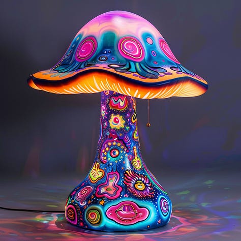Dog, lamp, meadow - psychedelia
