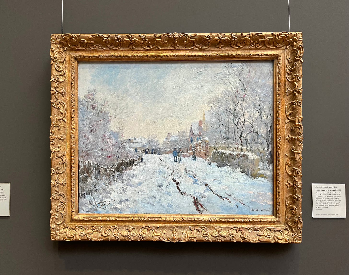 A winter scene by Monet.