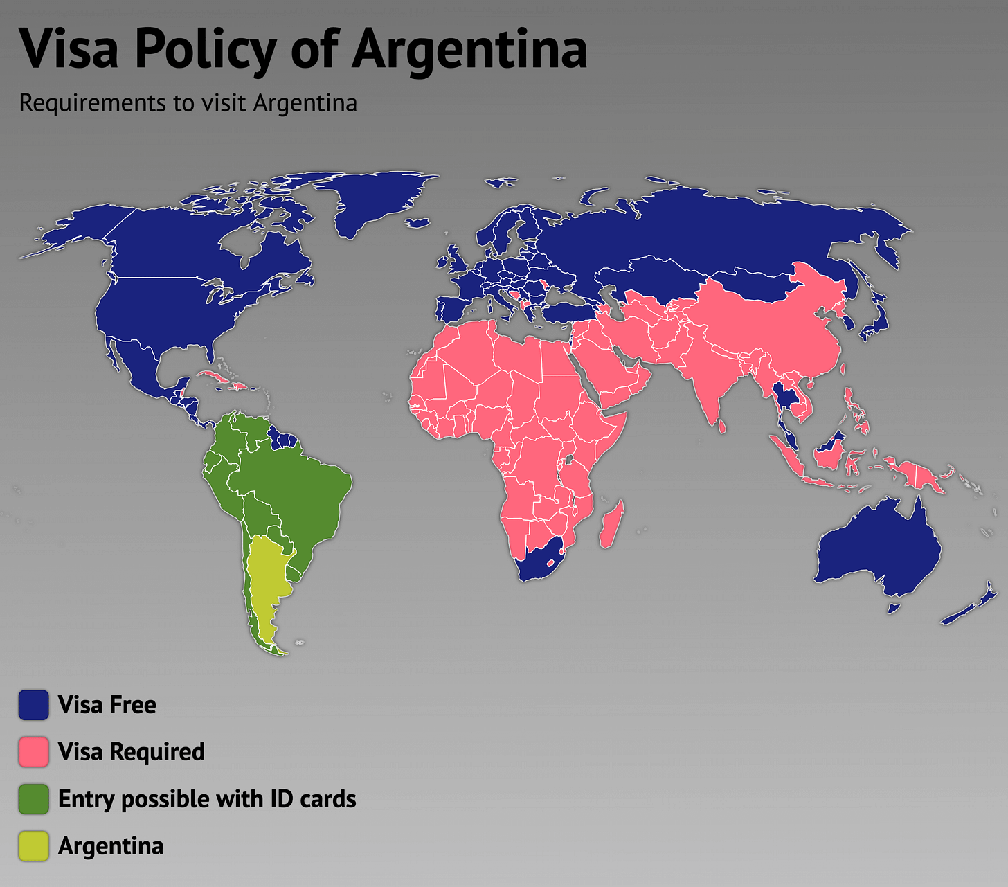 Requirements to visit Argentina : r/MapPorn