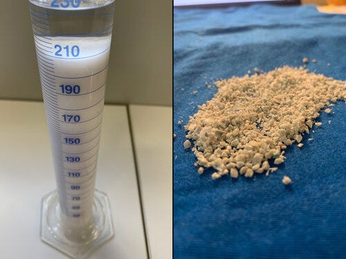 The cellulose slurry can be dried into powder form and the polyester can be melted down into PET pellets source:Blocktexx The cellulose slurry can be dried into powder form and the polyester can be melted down into PET pellets source:Blocktexx