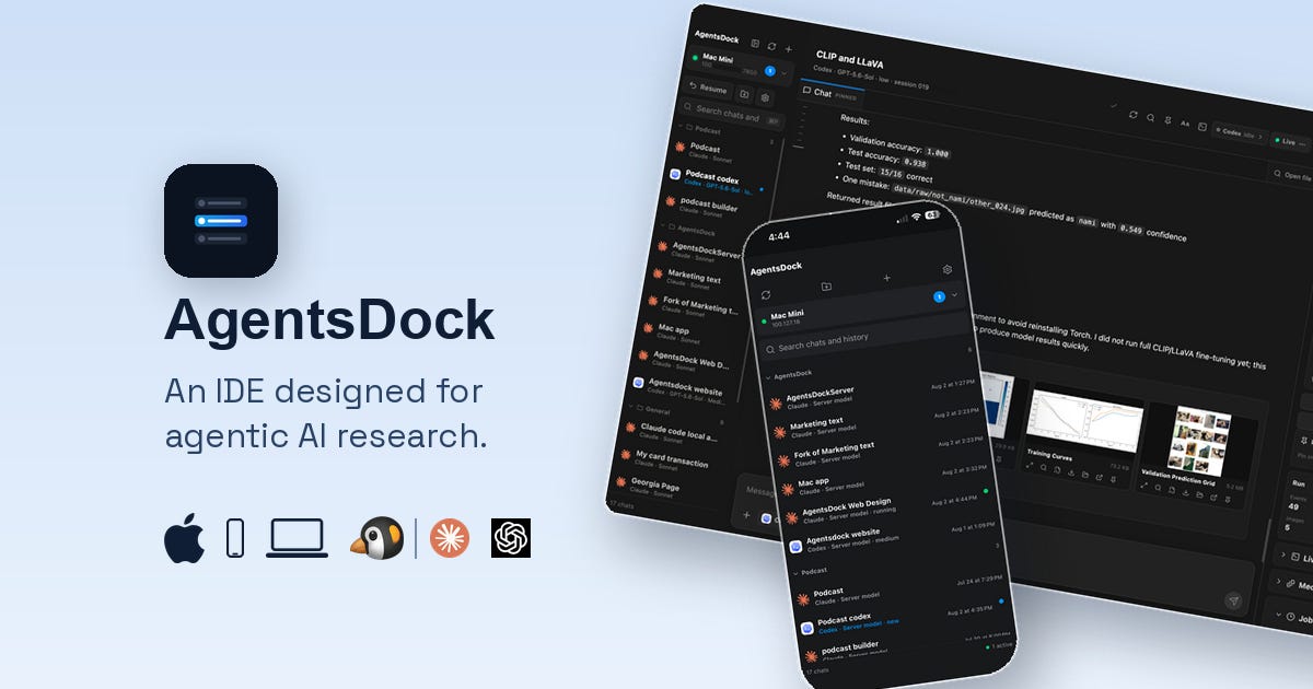 AgentsDock: selbst gehosteter Arbeitsplatz für Claude Code, Codex und Cursor, auch auf dem Handy
