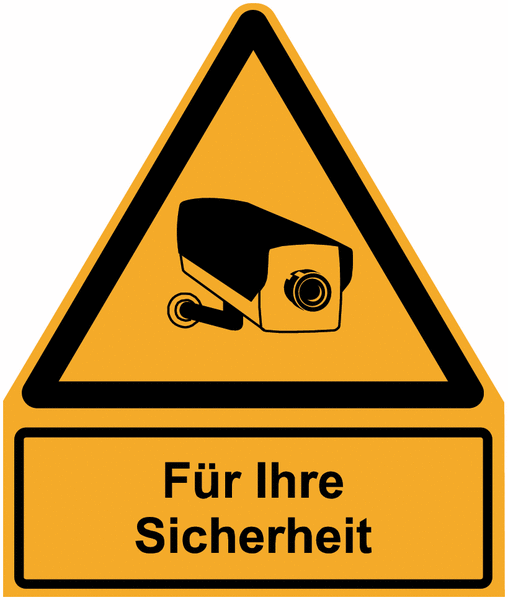 Für Ihre Sicherheit - Kombi-Videokennzeichnung im Warn-Design online kaufen  | SETON
