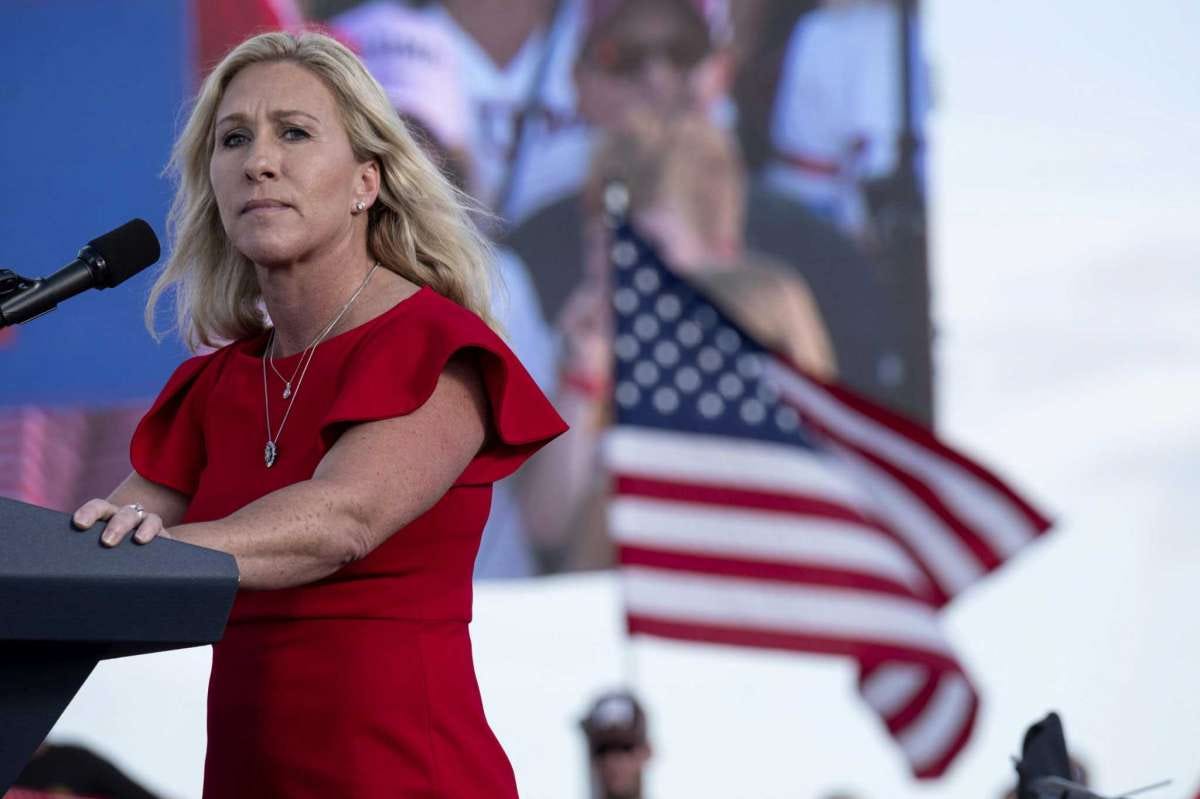 U.S. Rep. Marjorie Taylor Greene is expected to appear at an “America First Rally” in Plainfield, Conn., on Saturday, Oct. 23, 2021. U.S. Rep. Marjorie Taylor Greene is expected to appear at an “America First Rally” in Plainfield, Conn., on Saturday, Oct. 23, 2021.