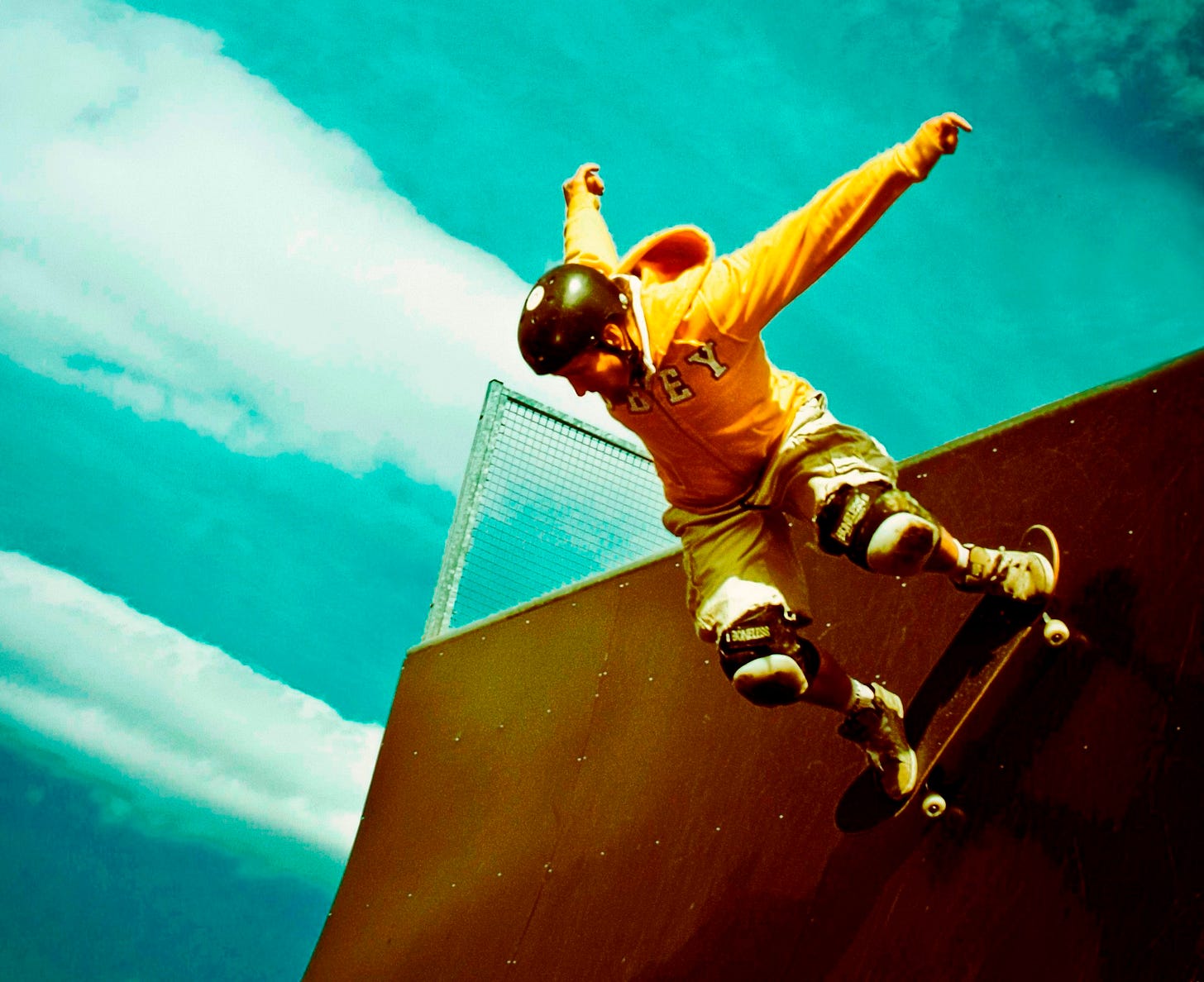 man doing skateboard trick
