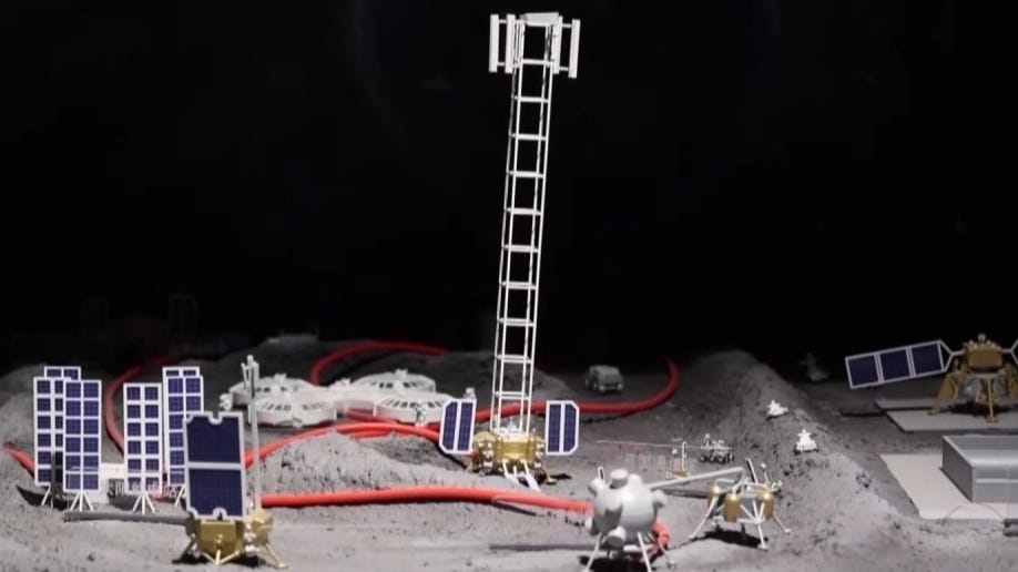 A low-fidelity model of the International Lunar Research Station.