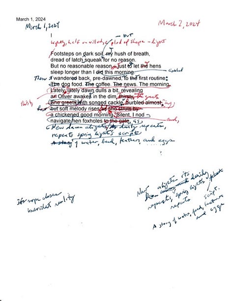 Scans of sonnet drafts put together in early March, showing the incremental changes of the sonnets.