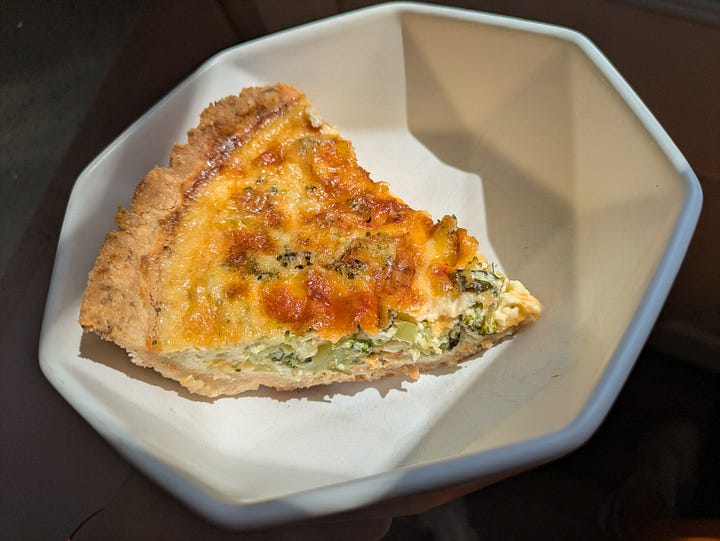 Broccoli Cheddar Quiche with Tarragon in Easy Press-in Crust