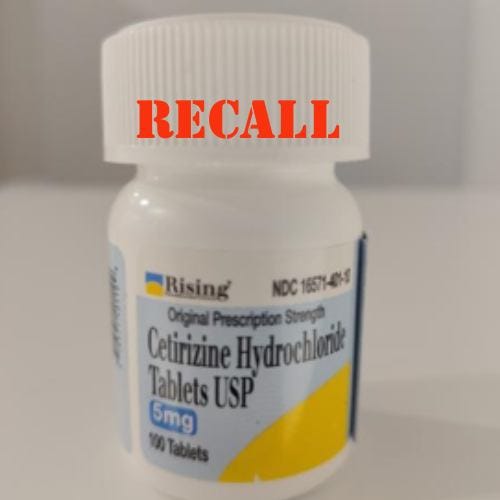 Cetirizine Tablets Recall Due to Cross Contamination - Rising Pharma - Unique Pharma July 2026 Cetirizine Tablets Recall Due to Cross Contamination - Rising Pharma - Unique Pharma July 2026