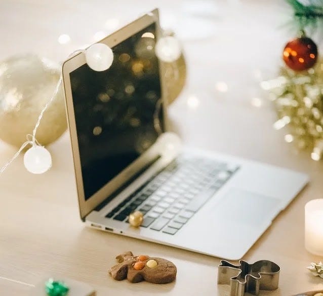 Virtual holiday celebration Virtual Christmas reunion at home