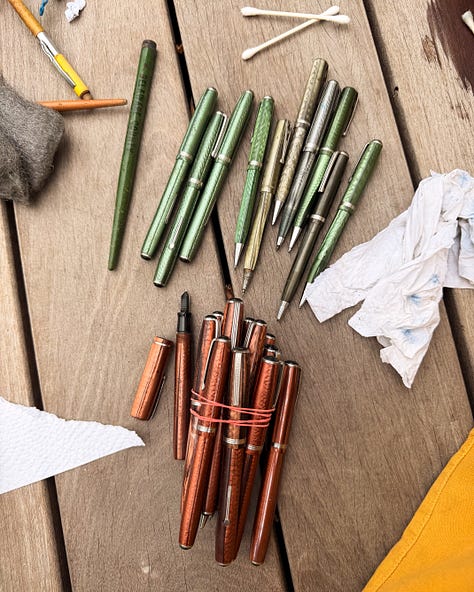 Process cleaning fountain pens