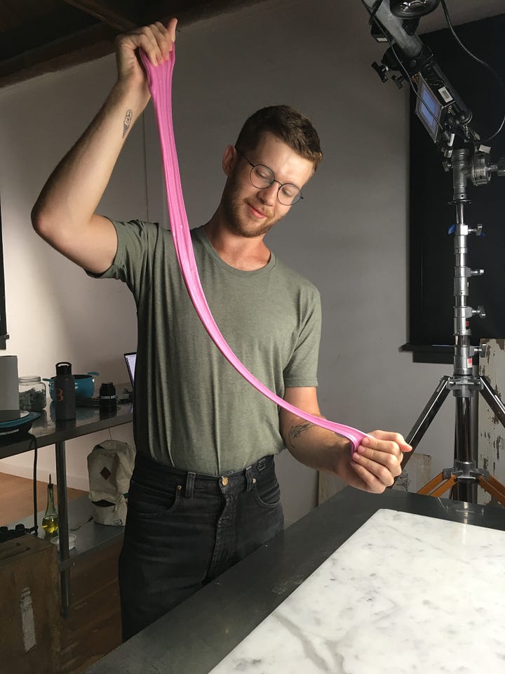 food stylist working on set