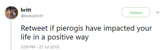 Screenshot of at tweet about Pierogi Screenshot of at tweet about Pierogi