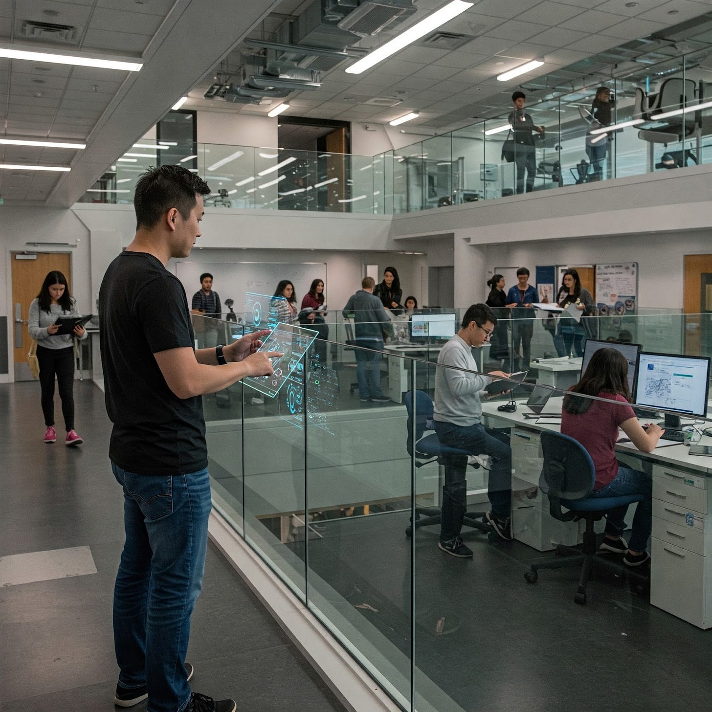 Adult learner on a high tech campus.