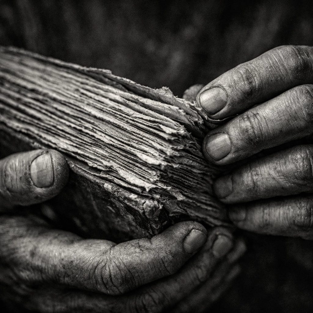 Close-up of hands holding an antique book, illustrating the intellectual ownership and friction of serious study | Dr. Marcus Peter