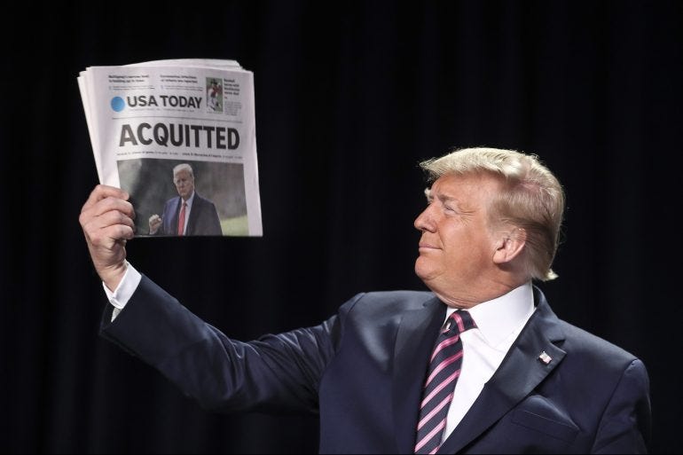 Donald Trump acquitted on charge of inciting US Capitol riot | News ... Donald Trump acquitted on charge of inciting US Capitol riot | News ...