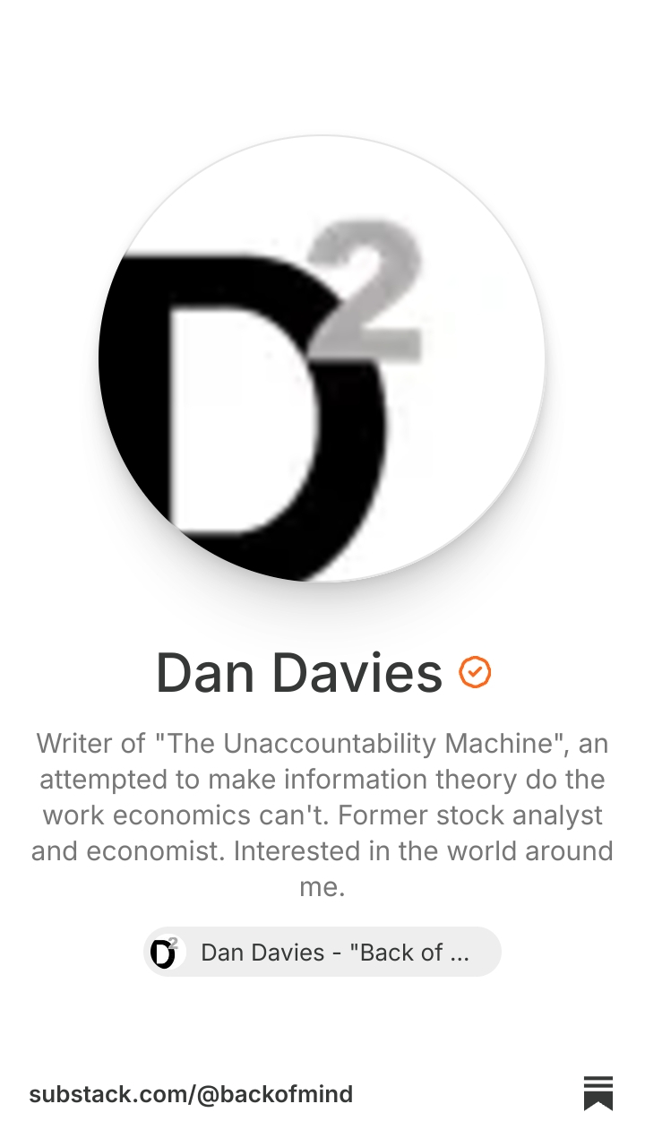 Dan Davies | Substack