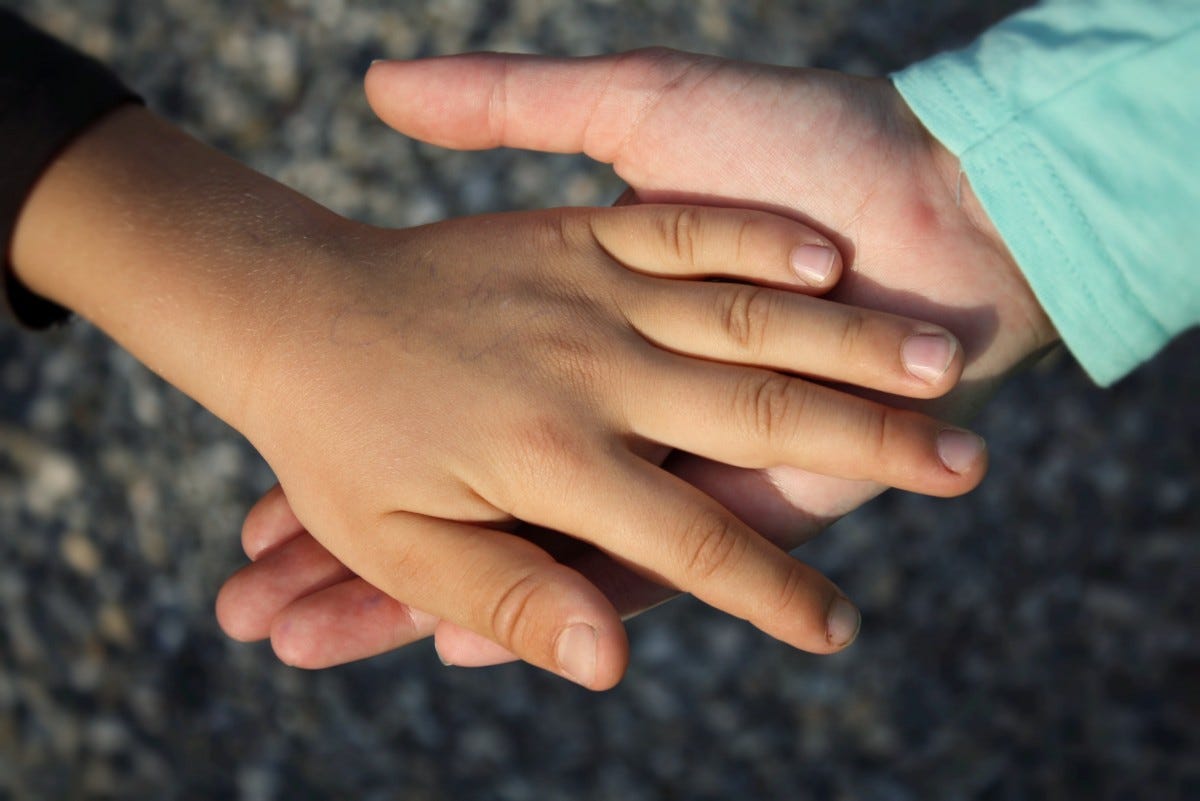 hand, ring, leg, finger, child, together, arm, nail, holding hands, close up, help, children, hands, skin, trust, keep, protection, support, interaction, cohesion, child's hand, containing, sense, human action