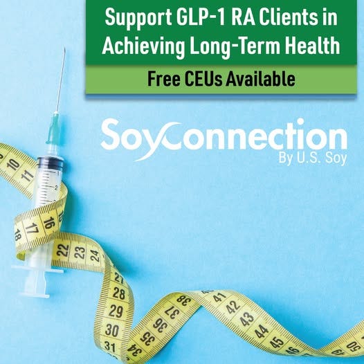 May be an image of ‎text that says '‎Support GLP-1 RA Clients in Achieving Long-Term Long- -Term Health Free CEUs Available SoyConnection By U.S. ByU.S.Soy Soy 9 slaunhueudai ಹೆರಕ み 22 23 2 22227 24 WINT manauukakadtiul 2 28 29 3 30 30 31 33 ៣ 33333 88 2 33 4 ه‎'‎