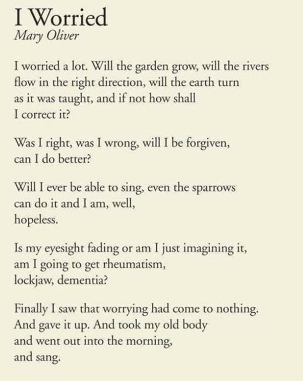 POEM] I Worried by Mary Oliver : r/Poetry